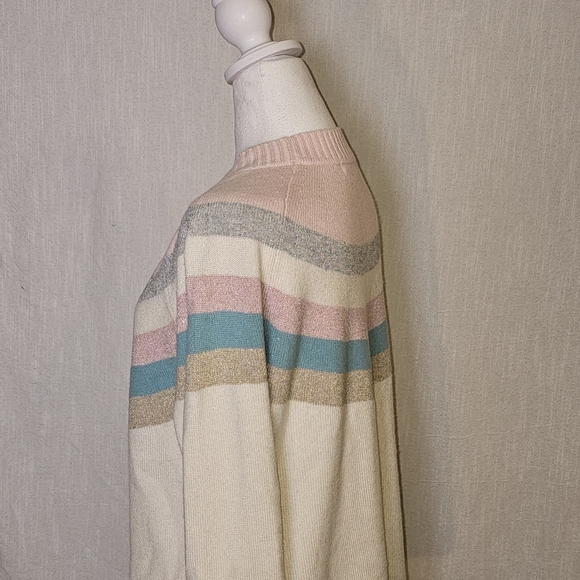 Boden Helena Cashmere Wool Blend Soft Multi Colored Striped Sweater SZ M - Picture 5 of 12